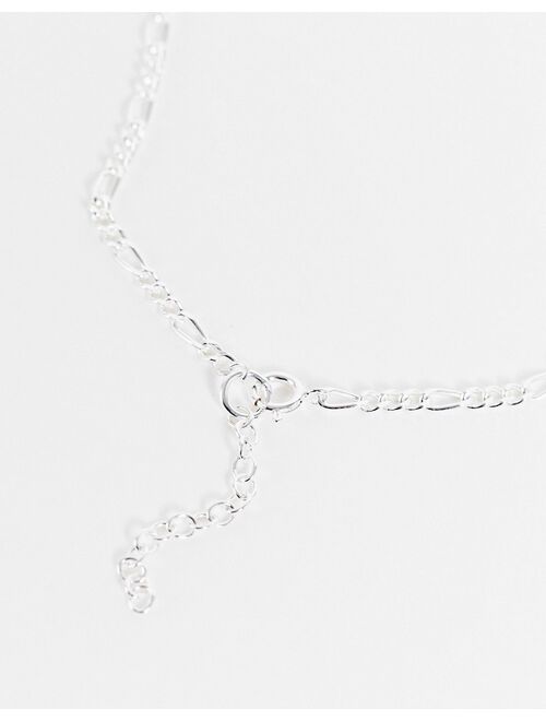 Asos Design sterling silver chain bracelet with t-bar