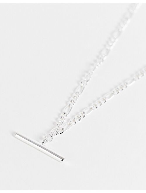 Asos Design sterling silver chain bracelet with t-bar