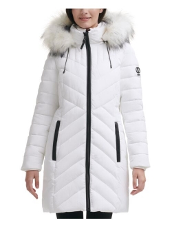 Women's Faux-Fur-Trim Hooded Puffer Coat