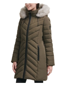 Women's Faux-Fur-Trim Hooded Puffer Coat