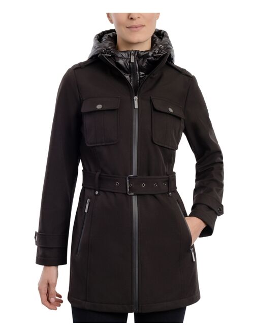 MICHAEL Michael Kors Women's Hooded Belted Raincoat