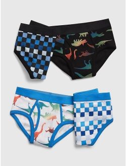 Kids 100% Organic Cotton Print Briefs (4-Pack)