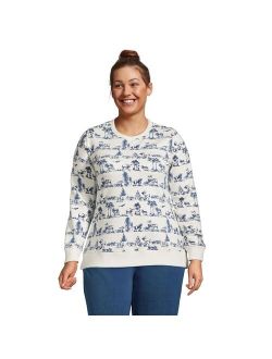 Plus Size Lands' End Serious Sweats Crewneck Long Sleeve Sweatshirt Tunic