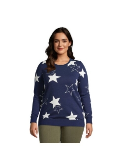 Plus Size Lands' End Serious Sweats Crewneck Long Sleeve Sweatshirt Tunic