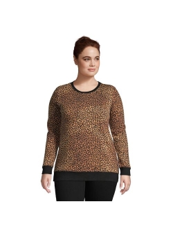 Plus Size Lands' End Serious Sweats Crewneck Long Sleeve Sweatshirt Tunic