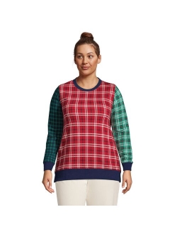 Plus Size Lands' End Serious Sweats Crewneck Long Sleeve Sweatshirt Tunic