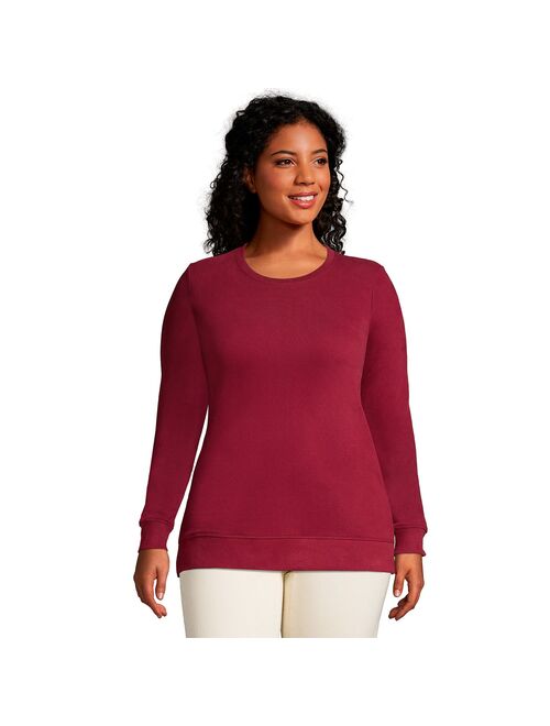 Plus Size Lands' End Serious Sweats Crewneck Long Sleeve Sweatshirt Tunic