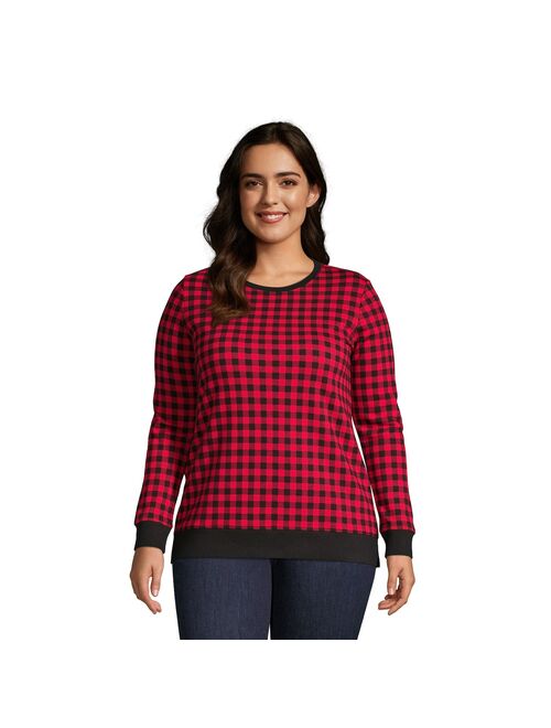 Plus Size Lands' End Serious Sweats Crewneck Long Sleeve Sweatshirt Tunic