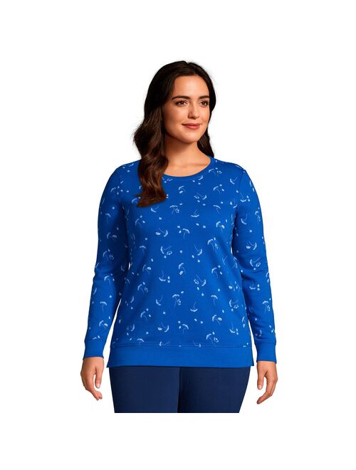 Plus Size Lands' End Serious Sweats Crewneck Long Sleeve Sweatshirt Tunic