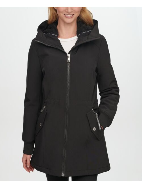 Calvin Klein Women's Fleece-Lined Hooded Raincoat