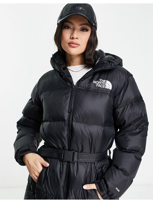 Buy The North Face Nuptse Belted parka coat in black online | Topofstyle