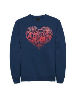 LICENSED CHARACTER Marvel Retro Hero Heart Icons Crew Fleece