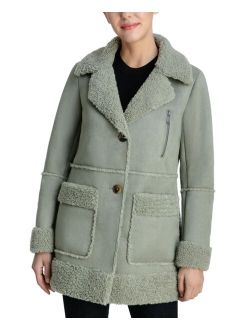 BCBGeneration Women's Faux-Suede Teddy Coat