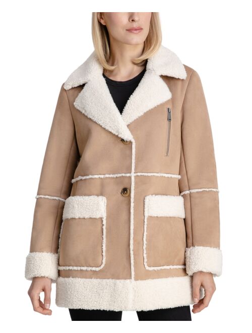 BCBGeneration Women's Faux-Suede Teddy Coat