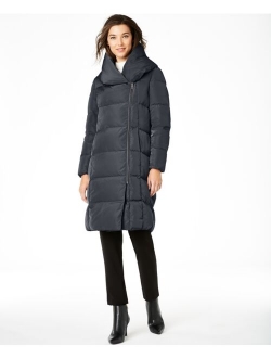 Signature Asymmetrical Pillow-Collar Down Puffer Coat