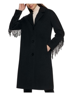 Women's Single-Breasted Fringe Walker Coat