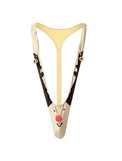 Freenfond Christmas Gag Gift Reindeer Mankini Men Thong Underwear with Bells