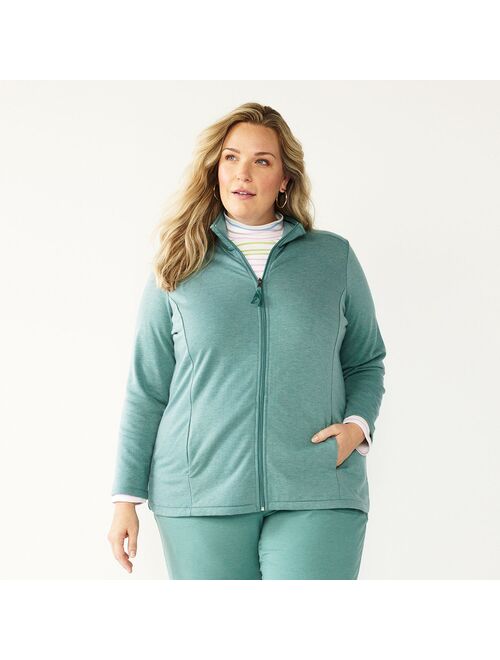 Plus Size Croft & Barrow® Zip-Front Fleece Jacket