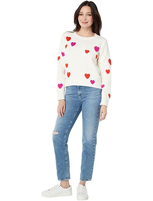 Draper James Multi Heart Crew Neck Sweater