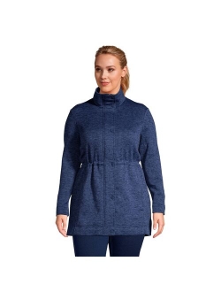 Petite Plus Size Lands' End Utility Sweater Fleece Coat