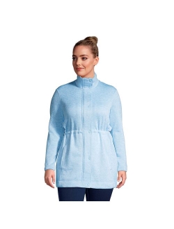 Petite Plus Size Lands' End Utility Sweater Fleece Coat