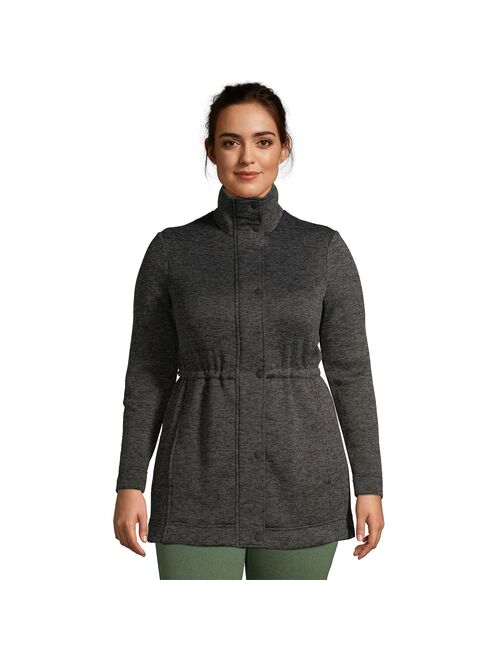 Petite Plus Size Lands' End Utility Sweater Fleece Coat