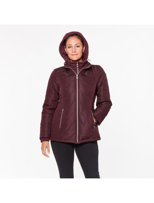 Women's d.e.t.a.i.l.s Hooded Fleece-Bib Puffer Jacket