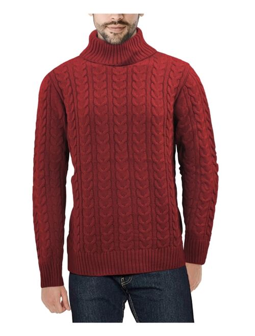 X-Ray Men's Cable Knit Roll Neck Sweater