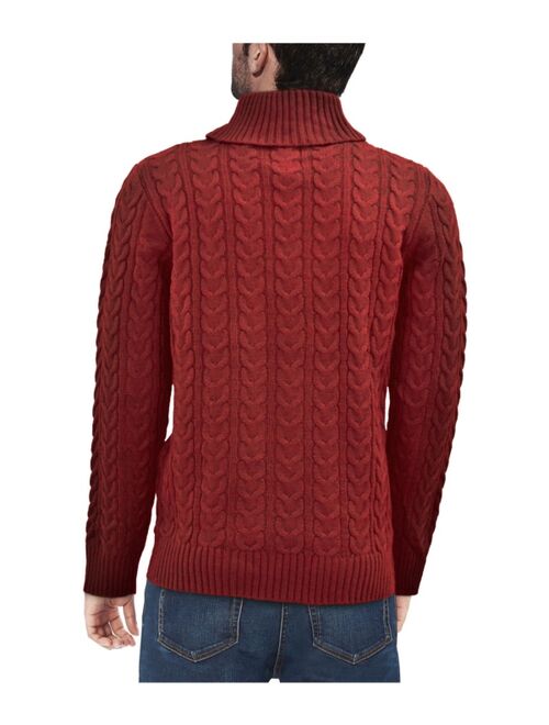 X-Ray Men's Cable Knit Roll Neck Sweater