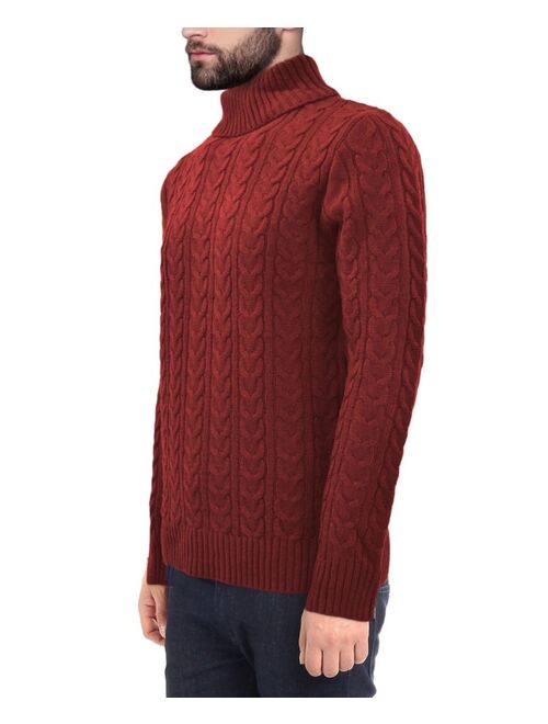 X-Ray Men's Cable Knit Roll Neck Sweater