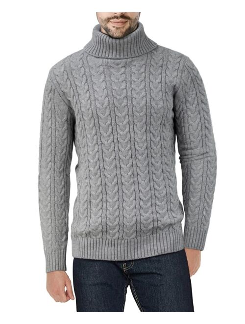 X-Ray Men's Cable Knit Roll Neck Sweater