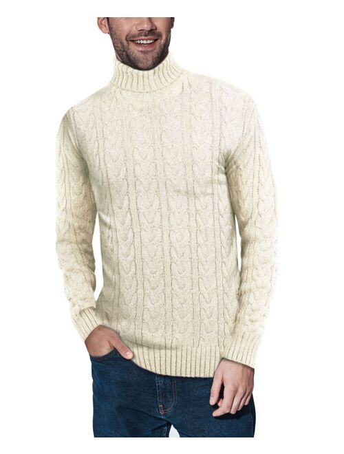 X-Ray Men's Cable Knit Roll Neck Sweater