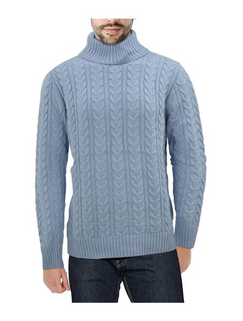 X-Ray Men's Cable Knit Roll Neck Sweater