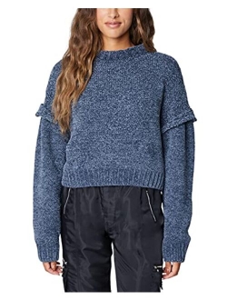 Blank NYC Chenille Drop Shoulder Cropped Sweater