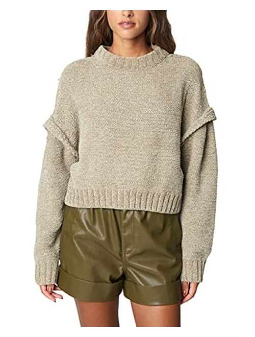 BLANKNYC Blank NYC Chenille Drop Shoulder Cropped Sweater