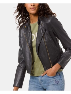 Leather Moto Jacket, Regular & Petite Sizes