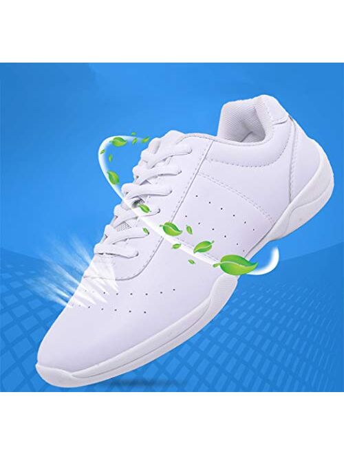 DADAWEN Adult & Youth White Cheerleading Shoe Athletic Sport Training Competition Tennis Sneakers Cheer Shoes