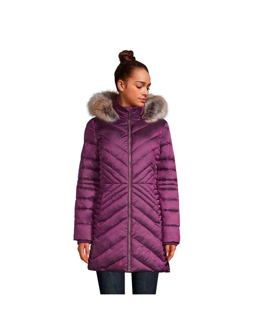 Women's Lands' End Faux-Fur Hood Insulated Plush Winter Coat