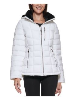 Women's Faux-Fur-Trim Hooded Puffer Coat, Created for Macy's