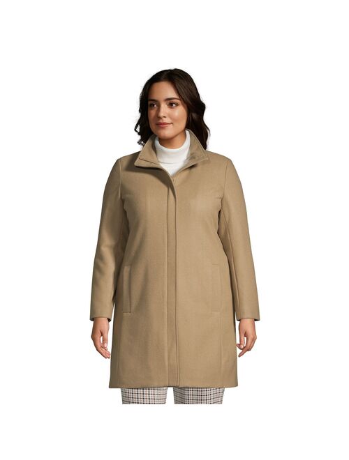 Petite Plus Size Lands' End Insulated Long Wool-Blend Dress Coat