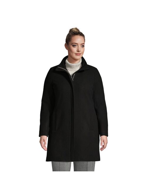 Petite Plus Size Lands' End Insulated Long Wool-Blend Dress Coat