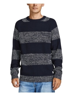 Men's Pannel Stripe Knit Crew Neck Sweater