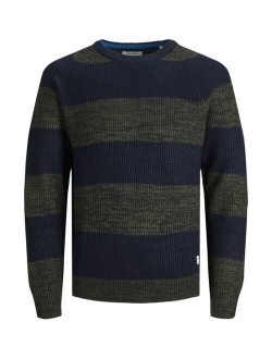 Men's Pannel Stripe Knit Crew Neck Sweater