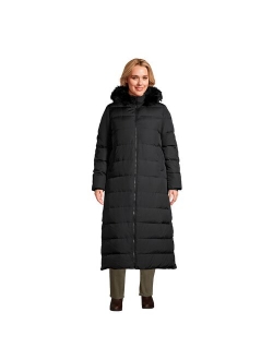 Plus Size Lands' End Faux-Fur Hood Quilted Down Maxi Coat