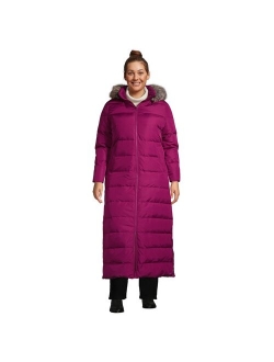 Plus Size Lands' End Faux-Fur Hood Quilted Down Maxi Coat