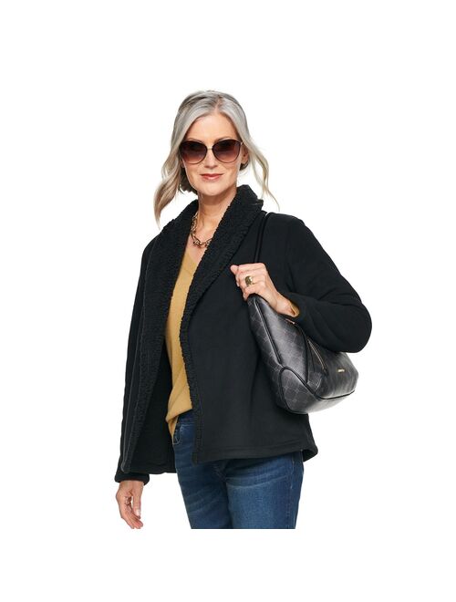 Women's Croft & Barrow® Open-Front Sherpa Blazer