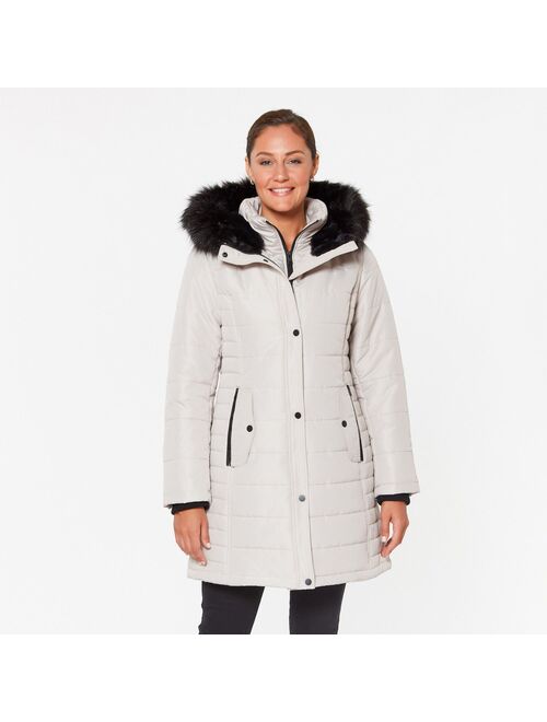 Women's d.e.t.a.i.l.s Faux-Fur Hood Parka