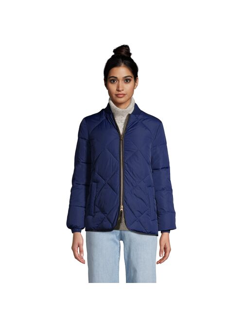 Women's Lands' End Insulated Quilted Thermoplume Bomber Jacket