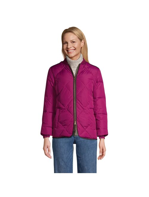 Women's Lands' End Insulated Quilted Thermoplume Bomber Jacket