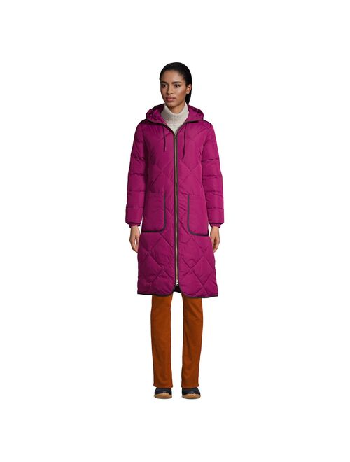 Women's Lands' End Insulated Quilted Thermoplume Maxi Coat